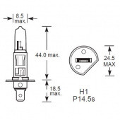 H1 P14.5S: Halogen H1 P14.5S base from £0.01 each